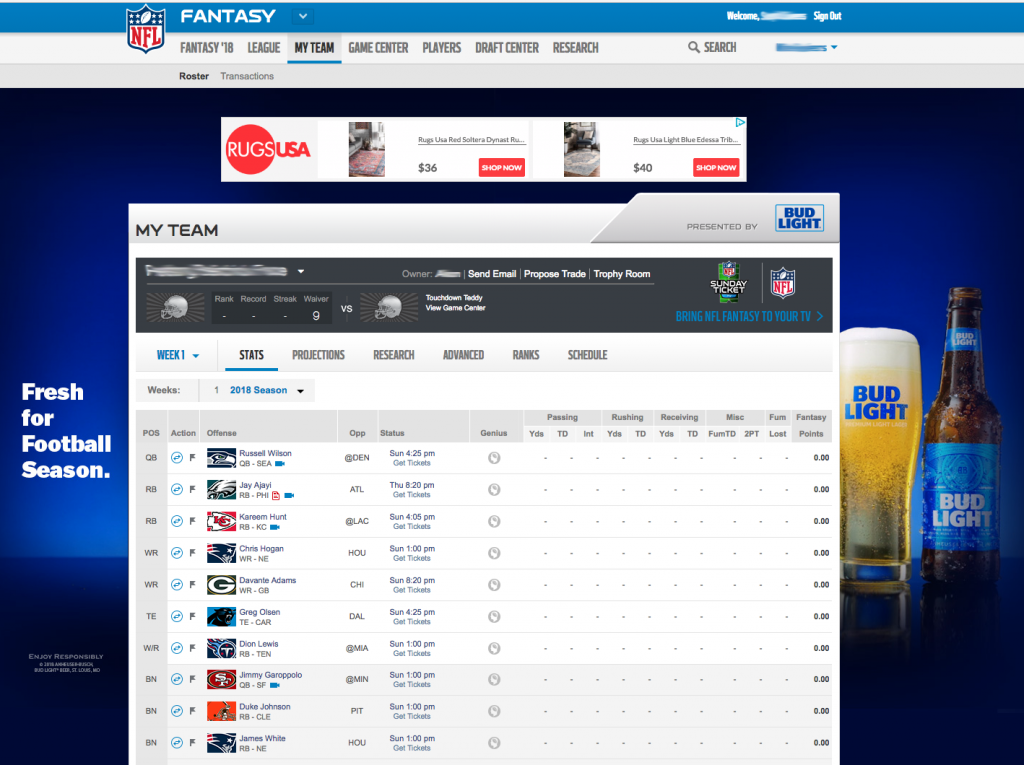 nfl fantasy football website