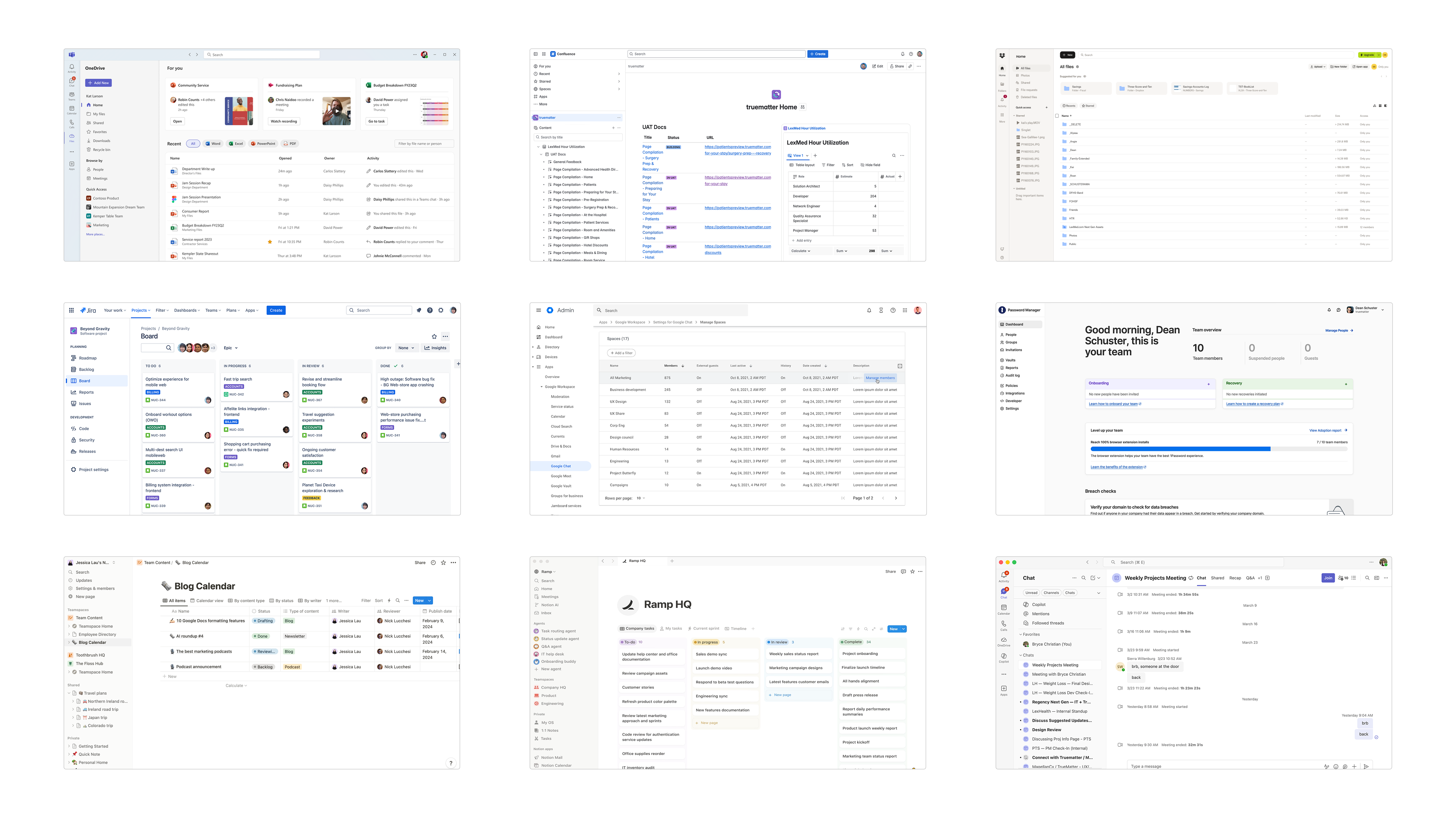 A collection of similar looking UI interfaces designed by AI models.
